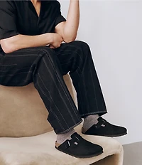 Birkenstock Men's Boston Suede Soft Footbed Family Matching Clogs