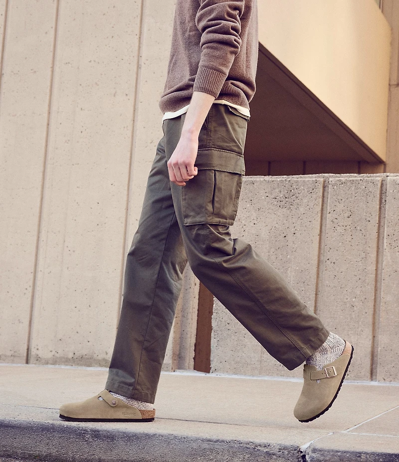 Birkenstock Men's Boston Suede Soft Footbed Family Matching Clogs