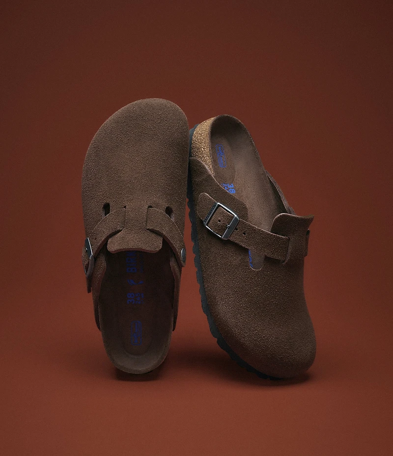 Birkenstock Men's Boston Suede Soft Footbed Family Matching Clogs