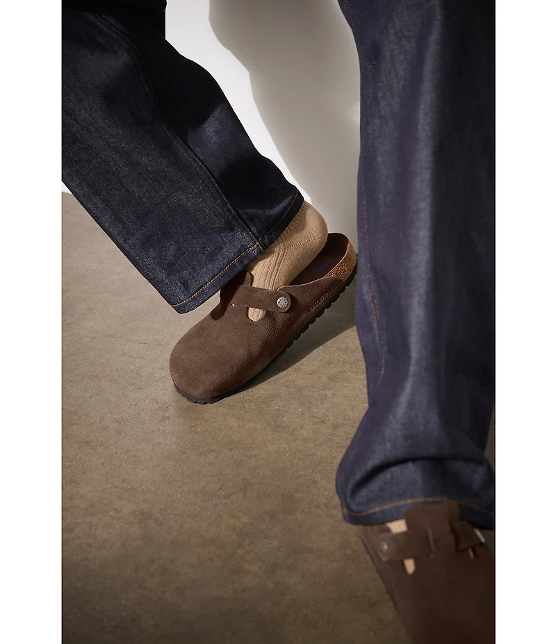 Birkenstock Men's Boston Suede Soft Footbed Family Matching Clogs