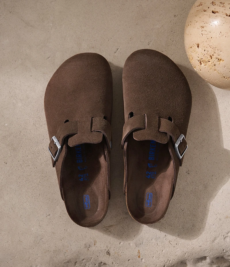 Birkenstock Men's Boston Suede Soft Footbed Family Matching Clogs
