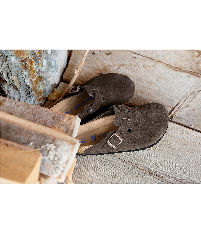 Birkenstock Men's Boston Suede Soft Footbed Family Matching Clogs