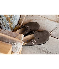 Birkenstock Men's Boston Suede Soft Footbed Family Matching Clogs