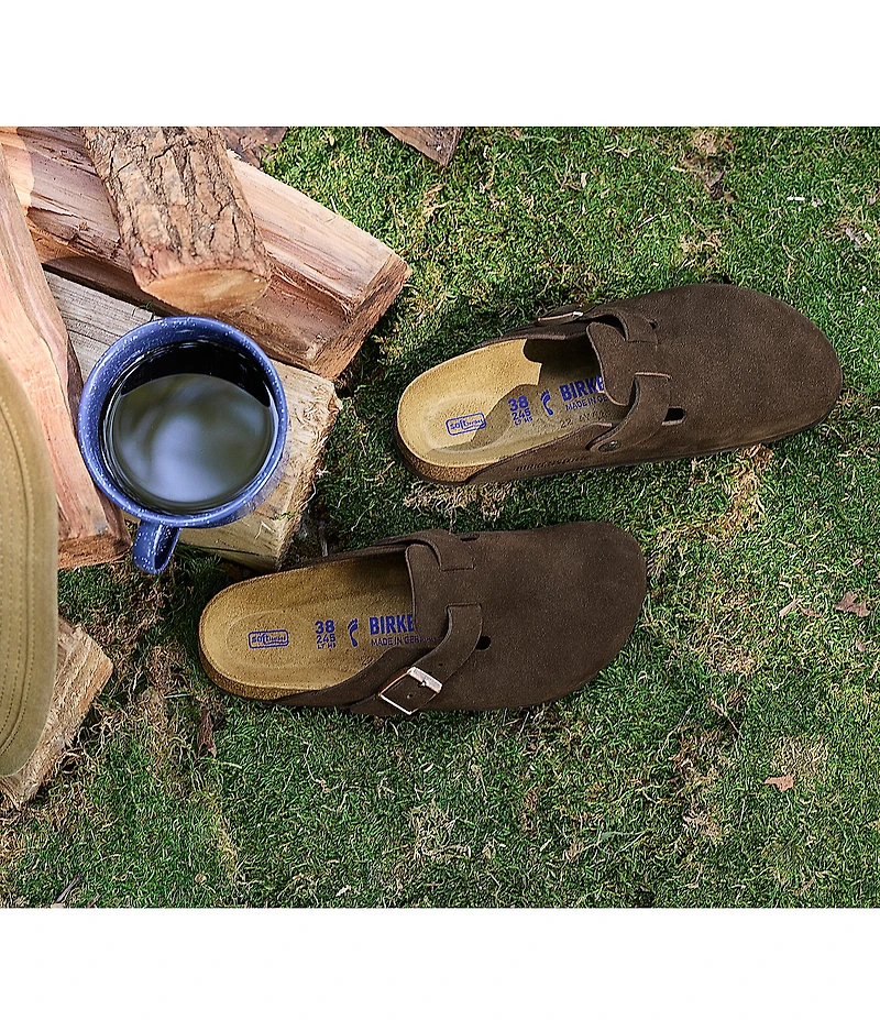 Birkenstock Men's Boston Suede Soft Footbed Family Matching Clogs