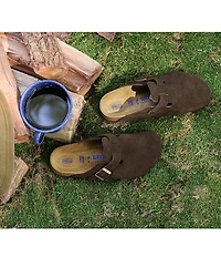 Birkenstock Men's Boston Suede Soft Footbed Family Matching Clogs