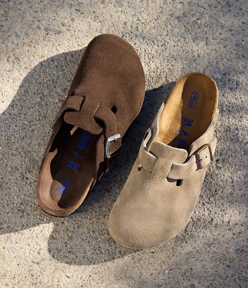 Birkenstock Women's Boston Suede Soft Footbed Family Matching Clogs