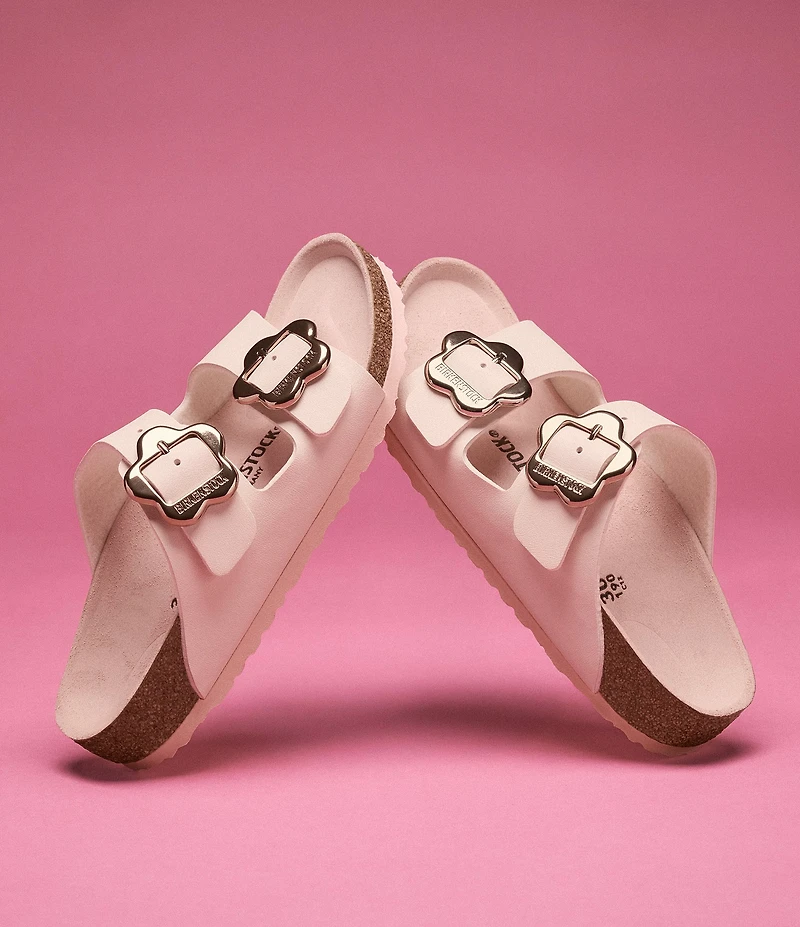 Birkenstock Girls' Arizona Flower Buckle Birko-Flor Sandals (Toddler)