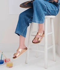 Birkenstock Girls' Arizona Metallic Slide Sandals (Infant)