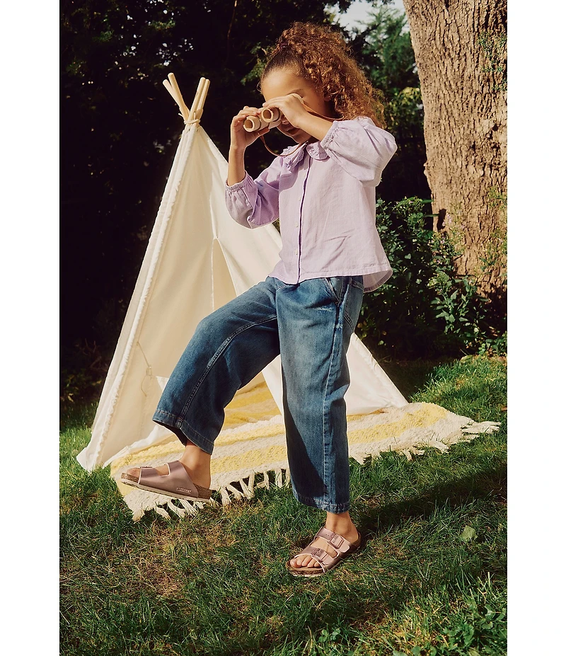 Birkenstock Girls' Arizona Metallic Slide Sandals (Youth)