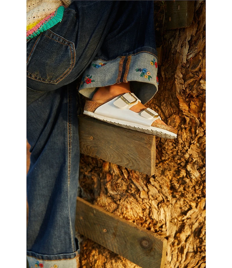 Birkenstock Girls' Arizona Birko-Flor® Metallic Slide Sandals (Toddler)