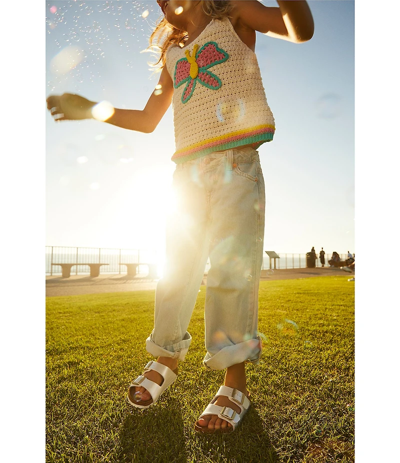 Birkenstock Girls' Arizona Birko-Flor® Metallic Slide Sandals (Toddler)