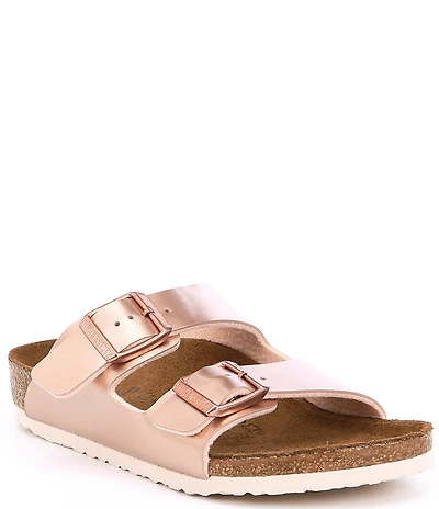 Birkenstock Girls' Arizona Metallic Slide Sandals (Toddler)