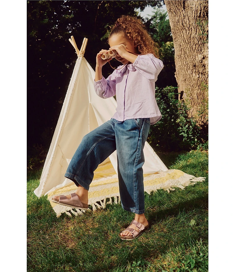 Birkenstock Girls' Arizona Metallic Slide Sandals (Toddler)