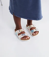 Birkenstock Girls' Arizona Holographic Vegan Leather Sandals (Toddler)