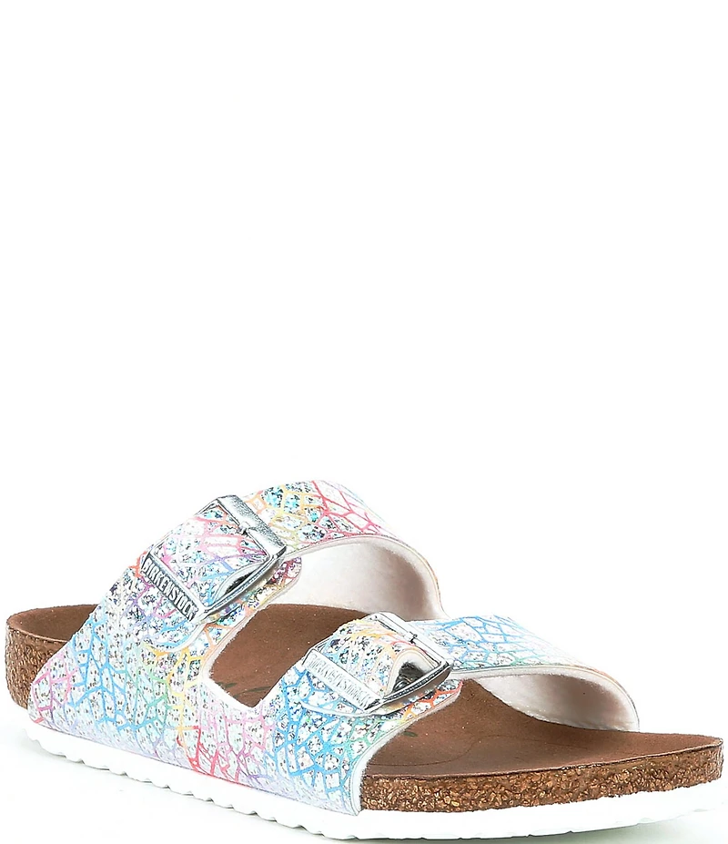 Birkenstock Girls' Arizona Holographic Vegan Leather Sandals (Youth)