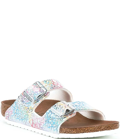 Birkenstock Girls' Arizona Holographic Vegan Leather Sandals (Youth)