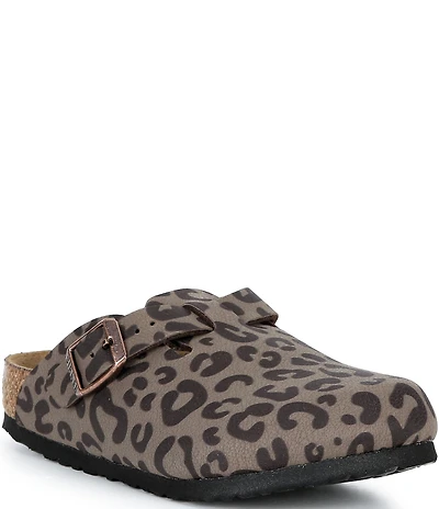 Birkenstock Girls' Boston 2.0 Birkibuc Leopard Print Clogs (Infant)