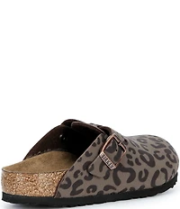 Birkenstock Girls' Boston 2.0 Birkibuc Leopard Print Clogs (Infant)