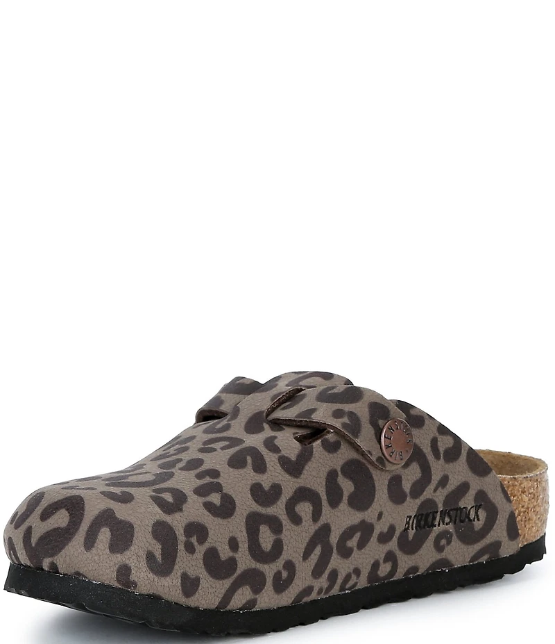 Birkenstock Girls' Boston 2.0 Birkibuc Leopard Print Clogs (Infant)