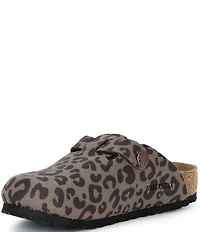 Birkenstock Girls' Boston 2.0 Birkibuc Leopard Print Clogs (Infant)