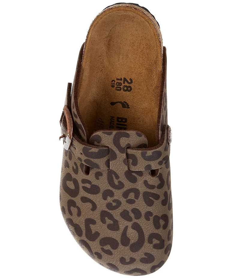 Birkenstock Girls' Boston 2.0 Birkibuc Leopard Print Clogs (Infant)