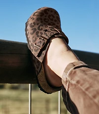 Birkenstock Girls' Boston 2.0 Birkibuc Leopard Print Clogs (Infant)