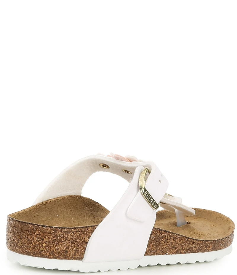 Birkenstock Girls' Gizeh Flower Ornamented Birko-Flor Thong Sandals (Toddler)