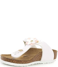 Birkenstock Girls' Gizeh Flower Ornamented Birko-Flor Thong Sandals (Toddler)