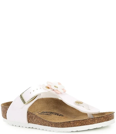 Birkenstock Girls' Gizeh Flower Ornamented Birko-Flor Thong Sandals (Youth)