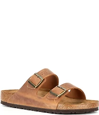 Birkenstock Men's Arizona Oiled Leather Slide Sandals