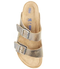 Birkenstock Men's Arizona Soft Footbed Nubuck Leather Slide Sandals