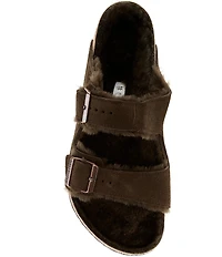 Birkenstock Men's Arizona Suede Shearling Slide Sandals