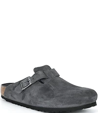 Birkenstock Men's Boston Suede Soft Footbed Clogs