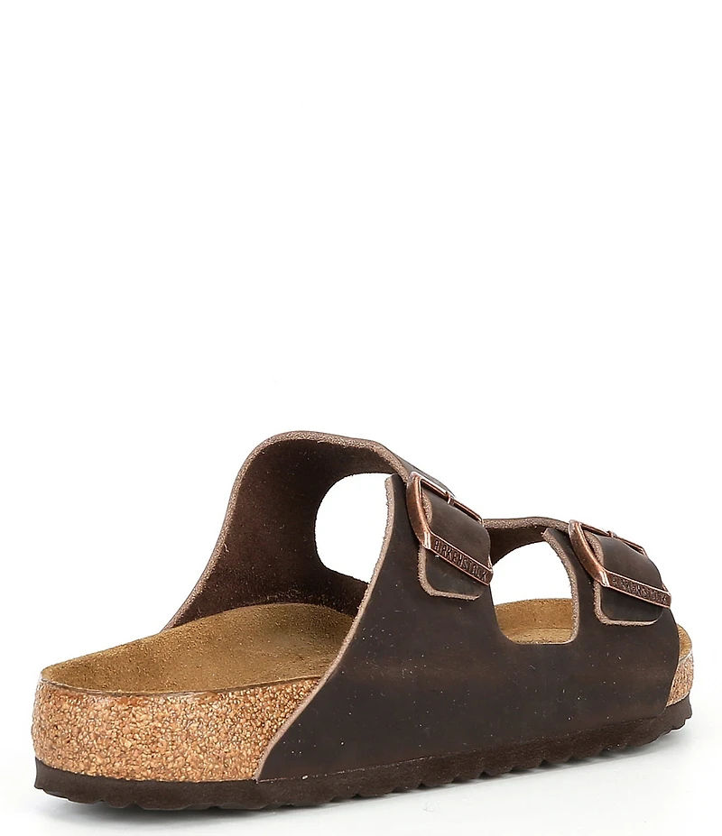 Birkenstock Men's Arizona Oiled Leather Soft Footbed Slide Sandals