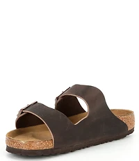 Birkenstock Men's Arizona Oiled Leather Soft Footbed Slide Sandals