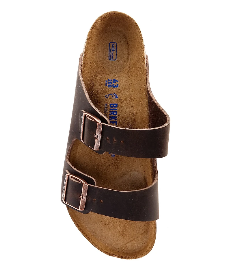 Birkenstock Men's Arizona Oiled Leather Soft Footbed Slide Sandals