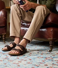 Birkenstock Men's Arizona Oiled Leather Soft Footbed Slide Sandals