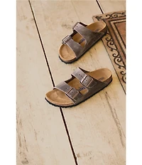 Birkenstock Men's Arizona Oiled Leather Soft Footbed Slide Sandals