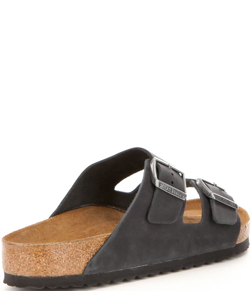 Birkenstock Men's Arizona Oiled Leather Soft Footbed Slide Sandals