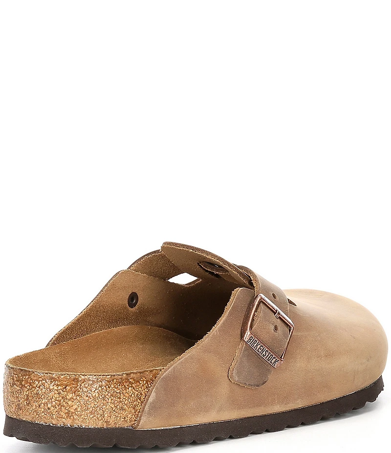 Birkenstock Men's Boston Oiled Leather Soft Footbed Slip On Clogs