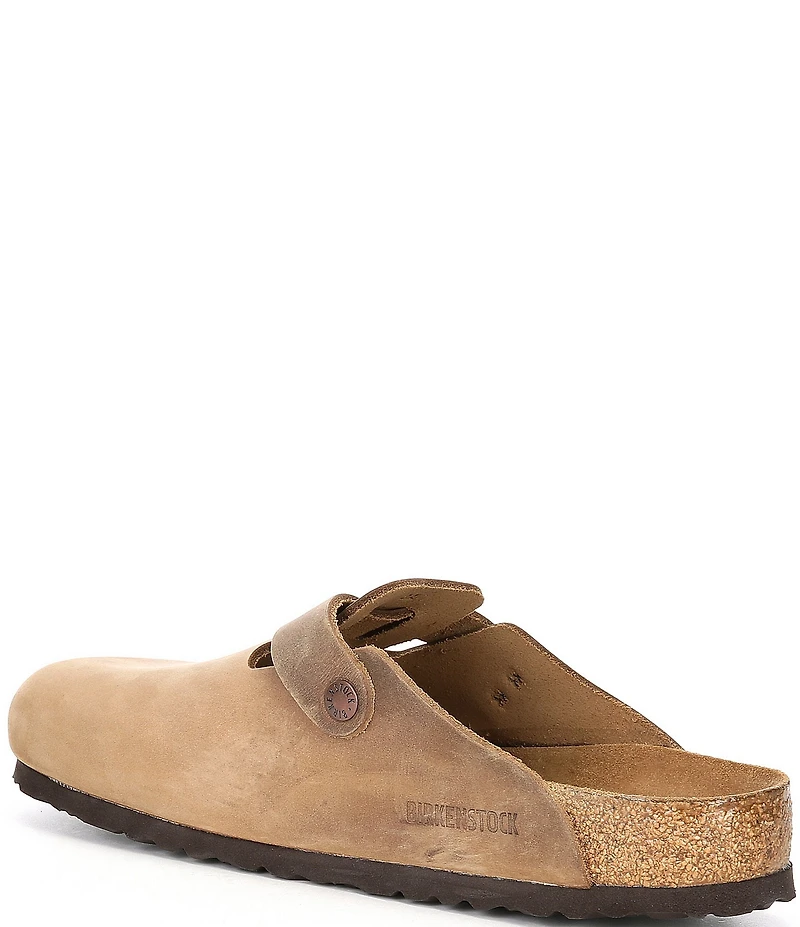 Birkenstock Men's Boston Oiled Leather Soft Footbed Slip On Clogs