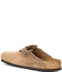 Birkenstock Men's Boston Oiled Leather Soft Footbed Slip On Clogs