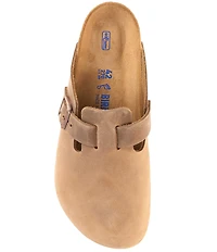 Birkenstock Men's Boston Oiled Leather Soft Footbed Slip On Clogs
