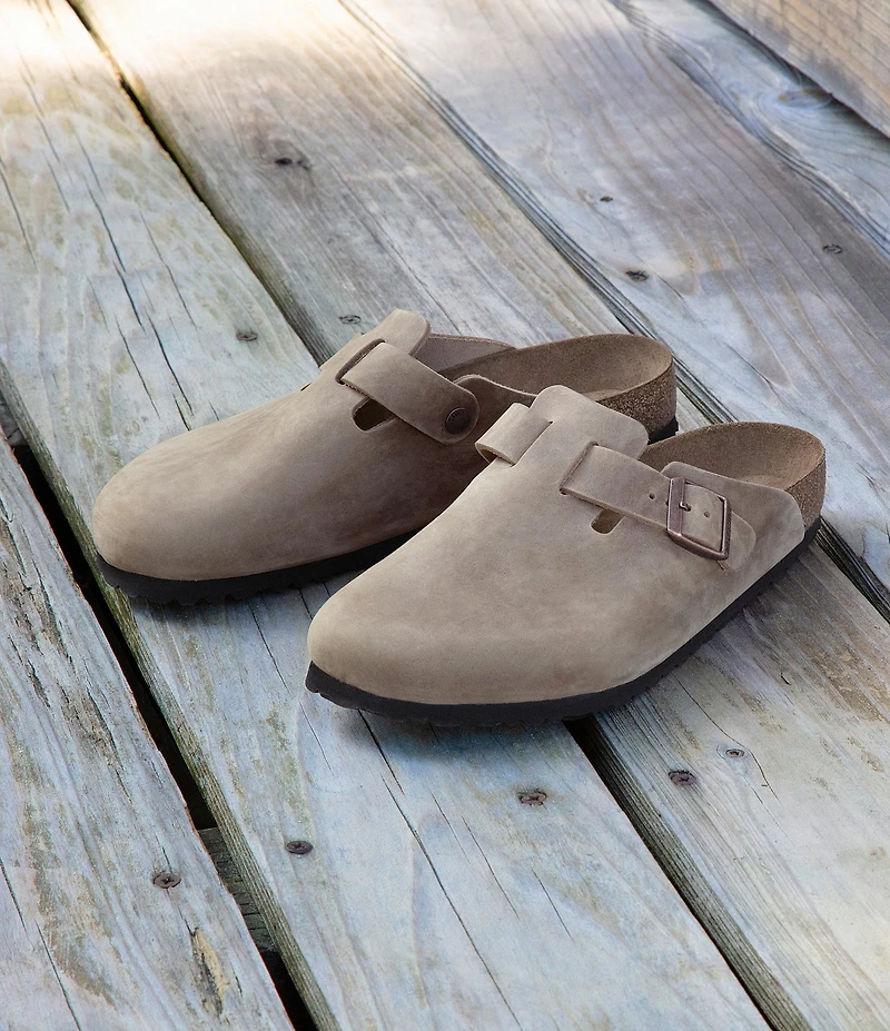 Birkenstock Men's Boston Oiled Leather Soft Footbed Slip On Clogs