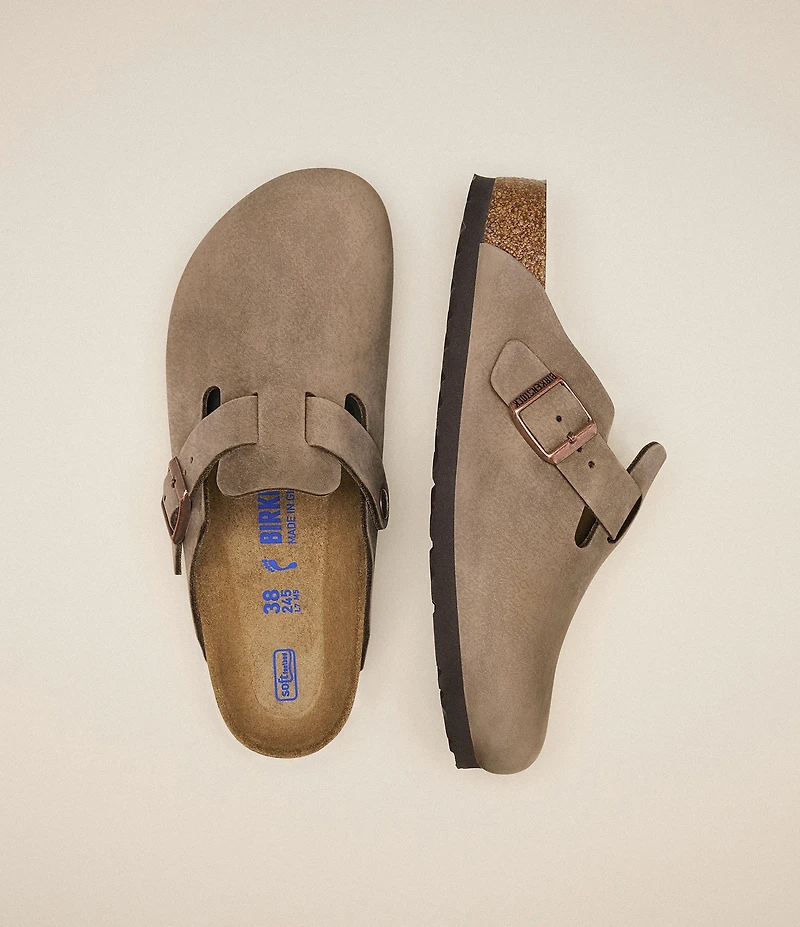 Birkenstock Men's Boston Oiled Leather Soft Footbed Slip On Clogs