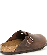 Birkenstock Men's Boston Oiled Leather Soft Footbed Slip On Clogs