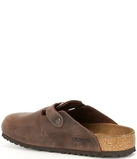 Birkenstock Men's Boston Oiled Leather Soft Footbed Slip On Clogs