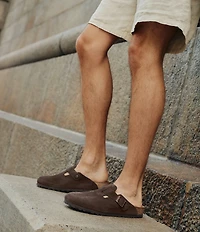 Birkenstock Men's Boston Oiled Leather Soft Footbed Slip On Clogs