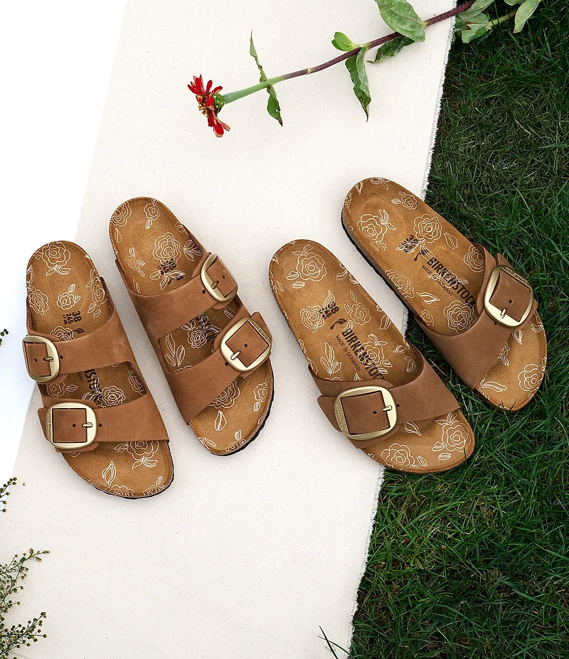 Birkenstock Women's Arizona Big Buckle Printed Footbed Slide Sandals
