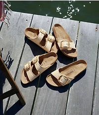 Birkenstock Women's Arizona Big Buckle Raffia Slide Sandals
